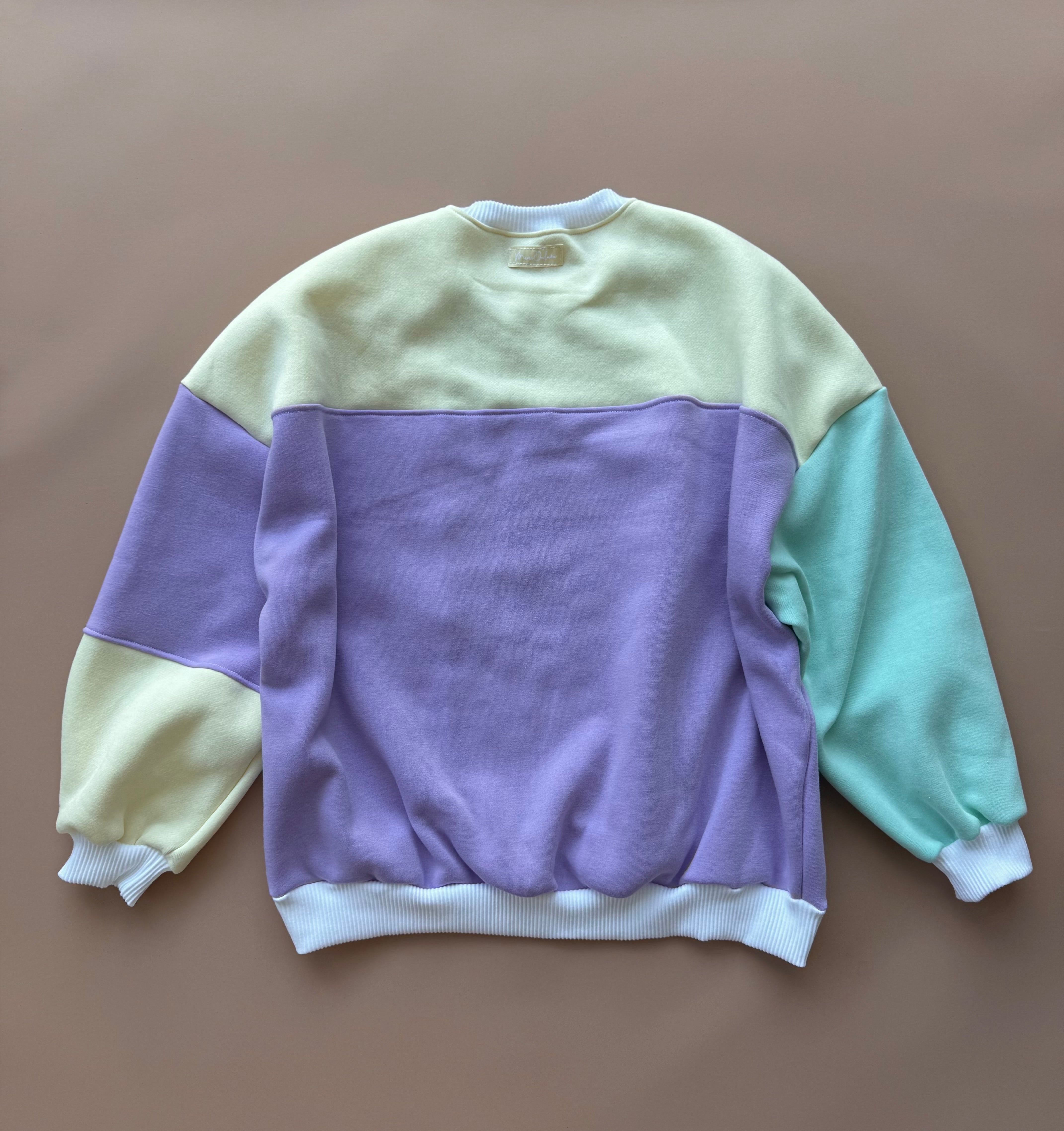 MUMMA Oversized Colour Block Pullover - Purple Mint