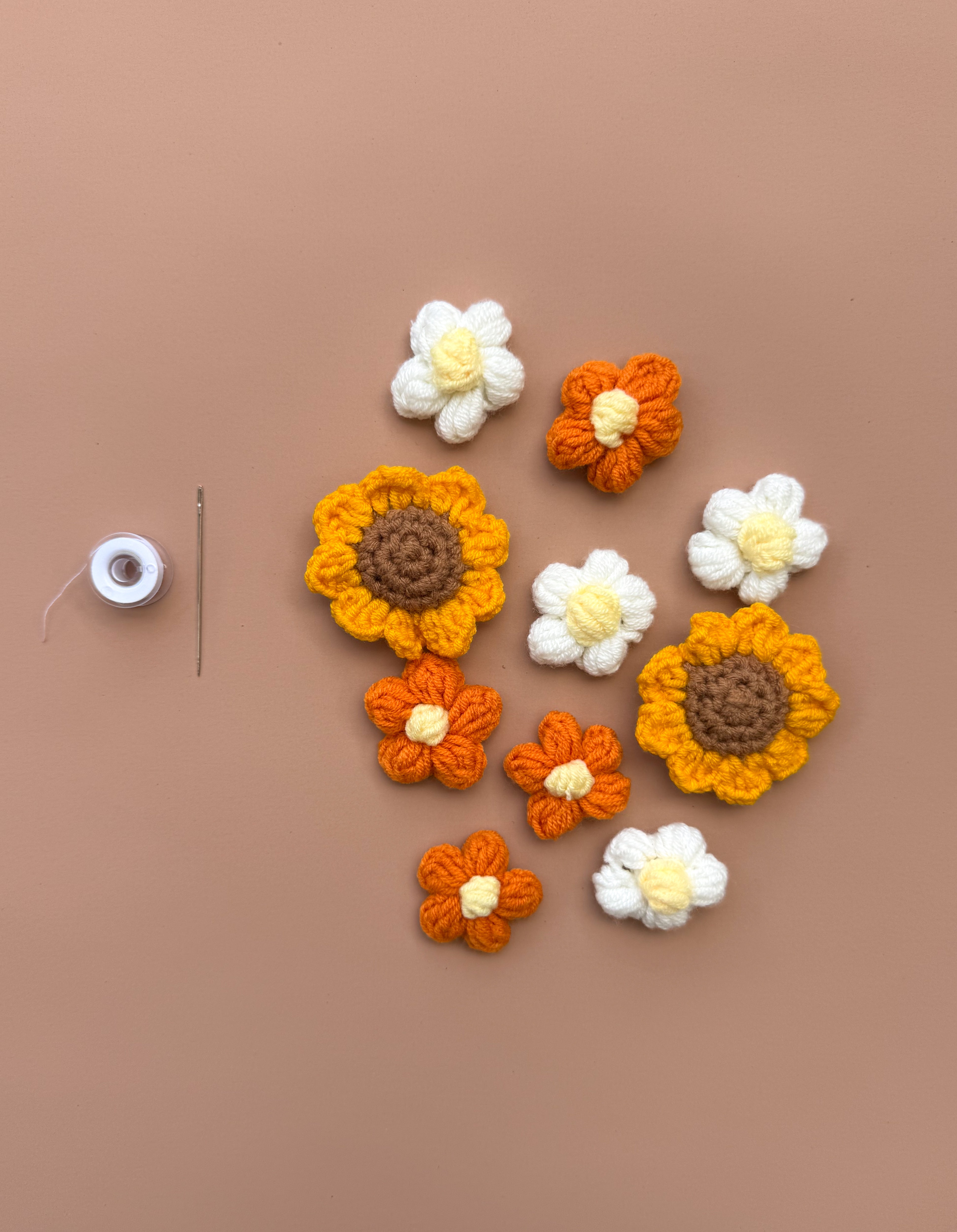 3D Crochet Flowers - Autumn Posy (10 pack)