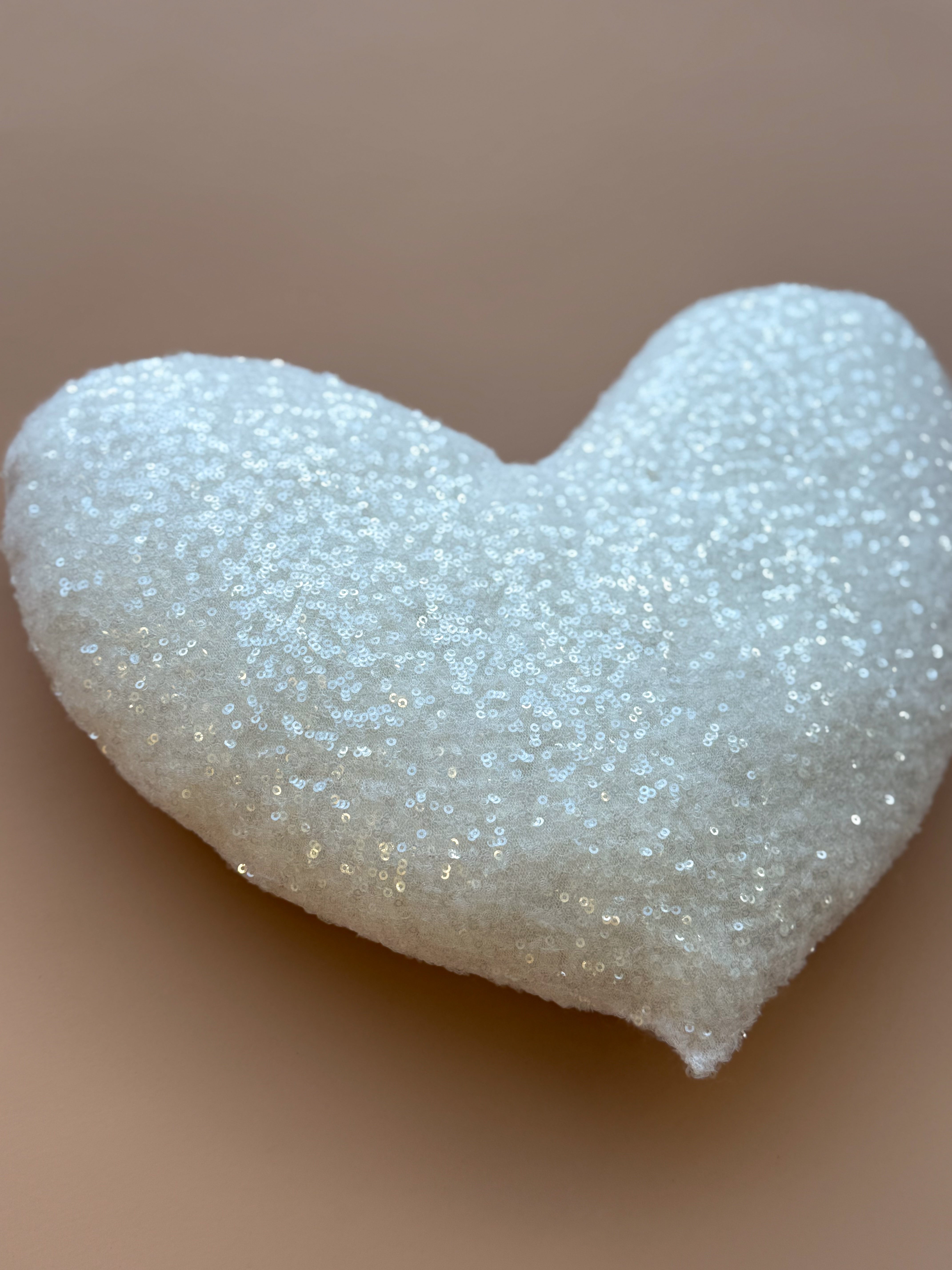 Custom Letter Cushions - White Sequin (Ready Made)