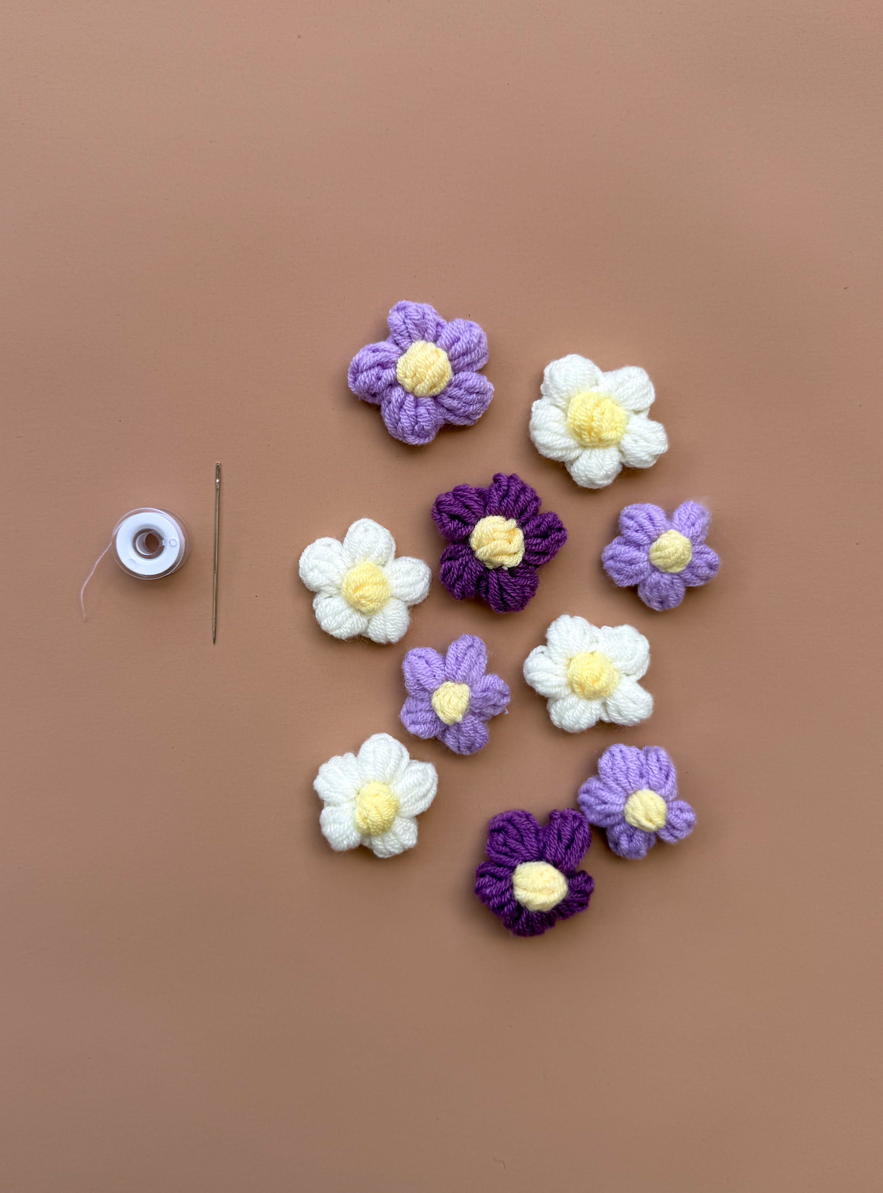 3D Crochet Daisies - Purple Posy (10 pack)