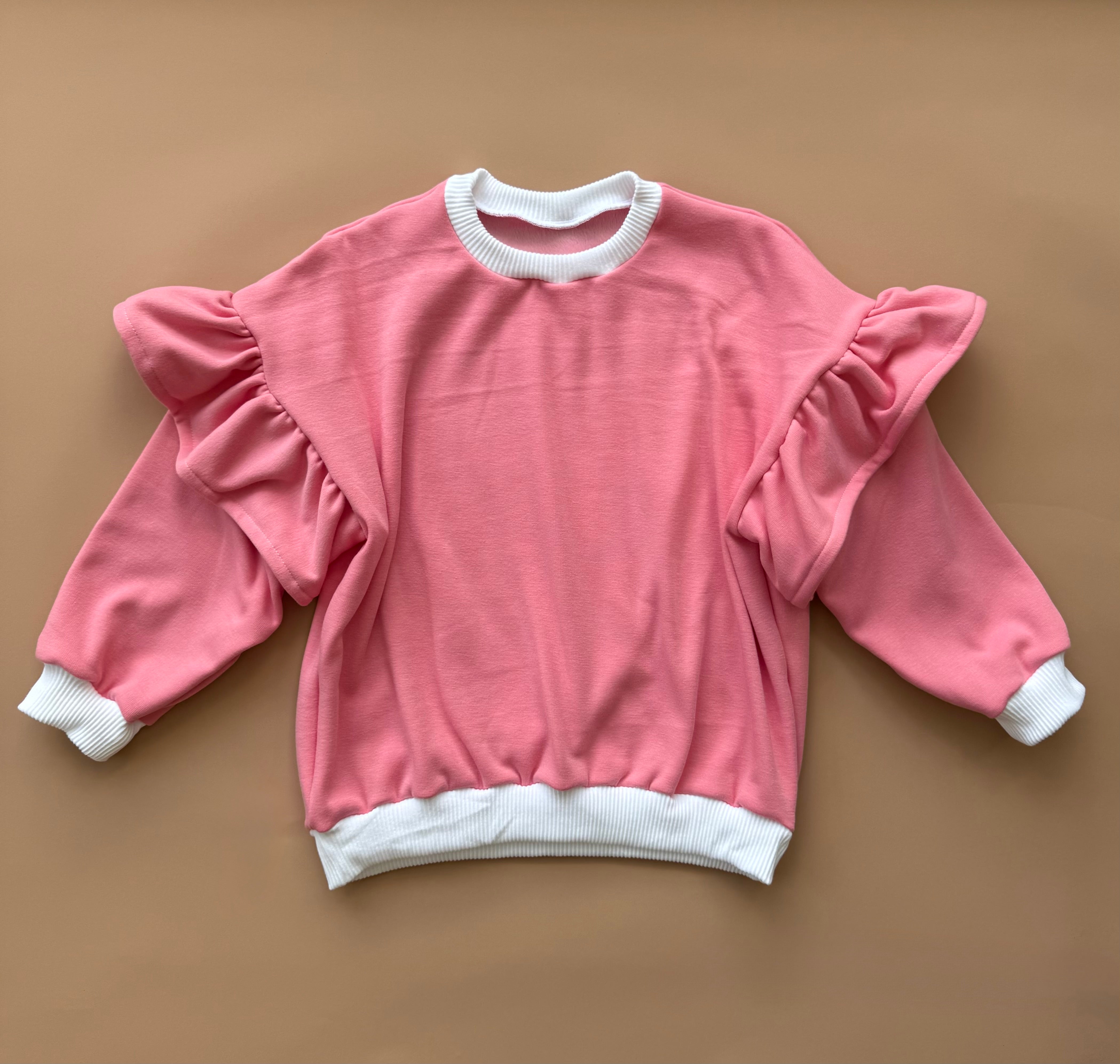 Oversized Frillie Pullover - Carnation
