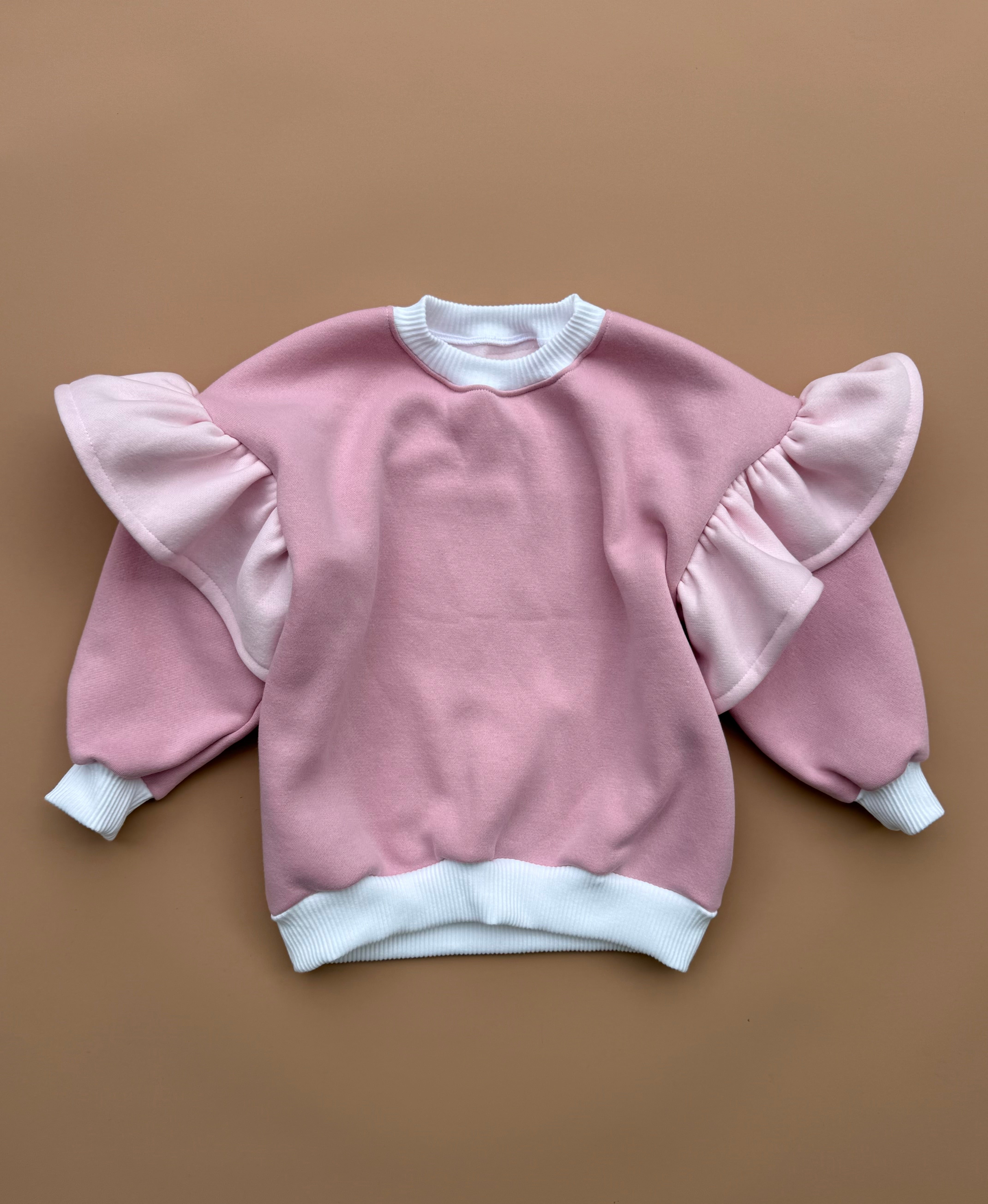 Oversized Frillie Pullover - Pink Splice