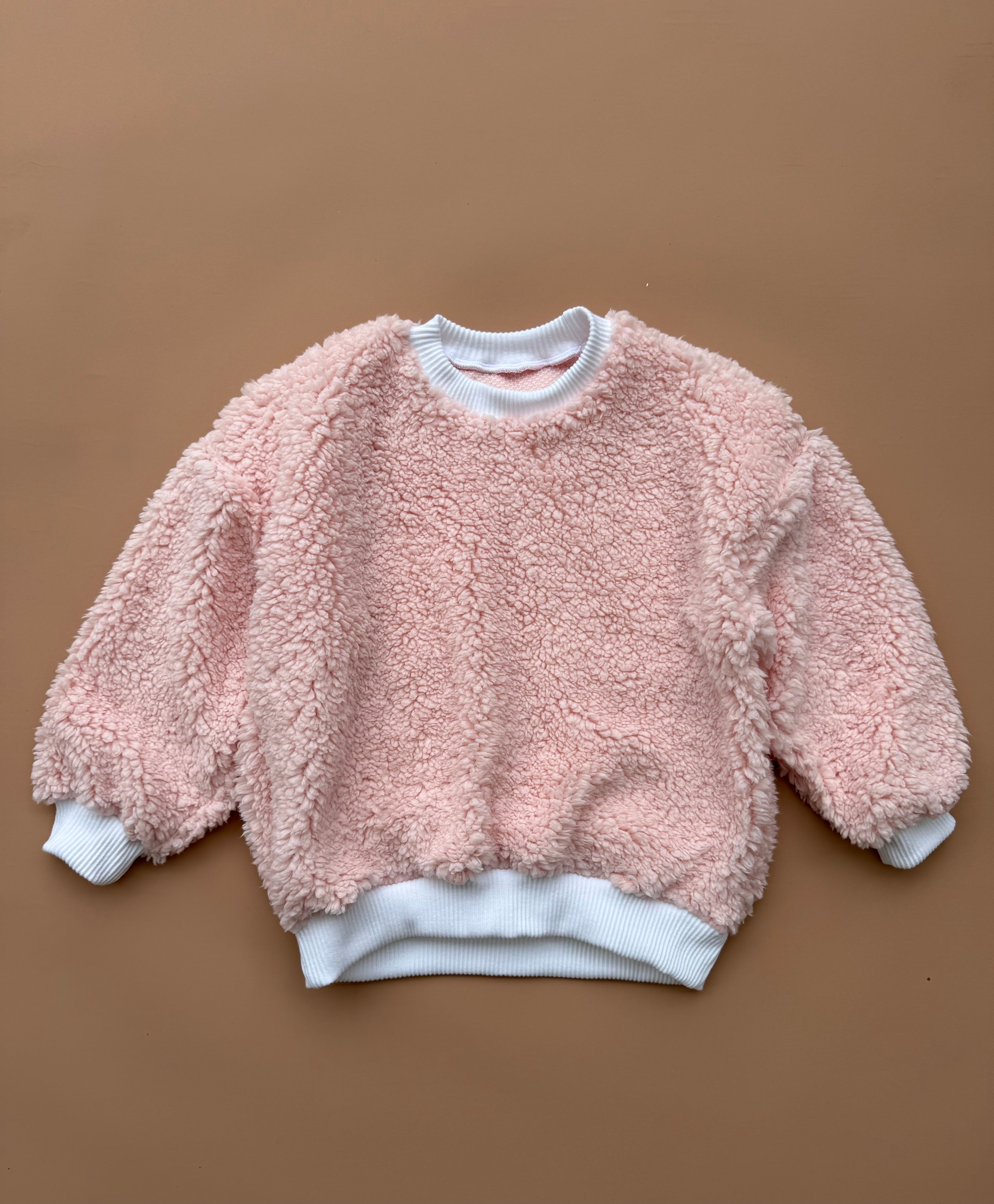 Oversized Pullover - Pink Sherpa