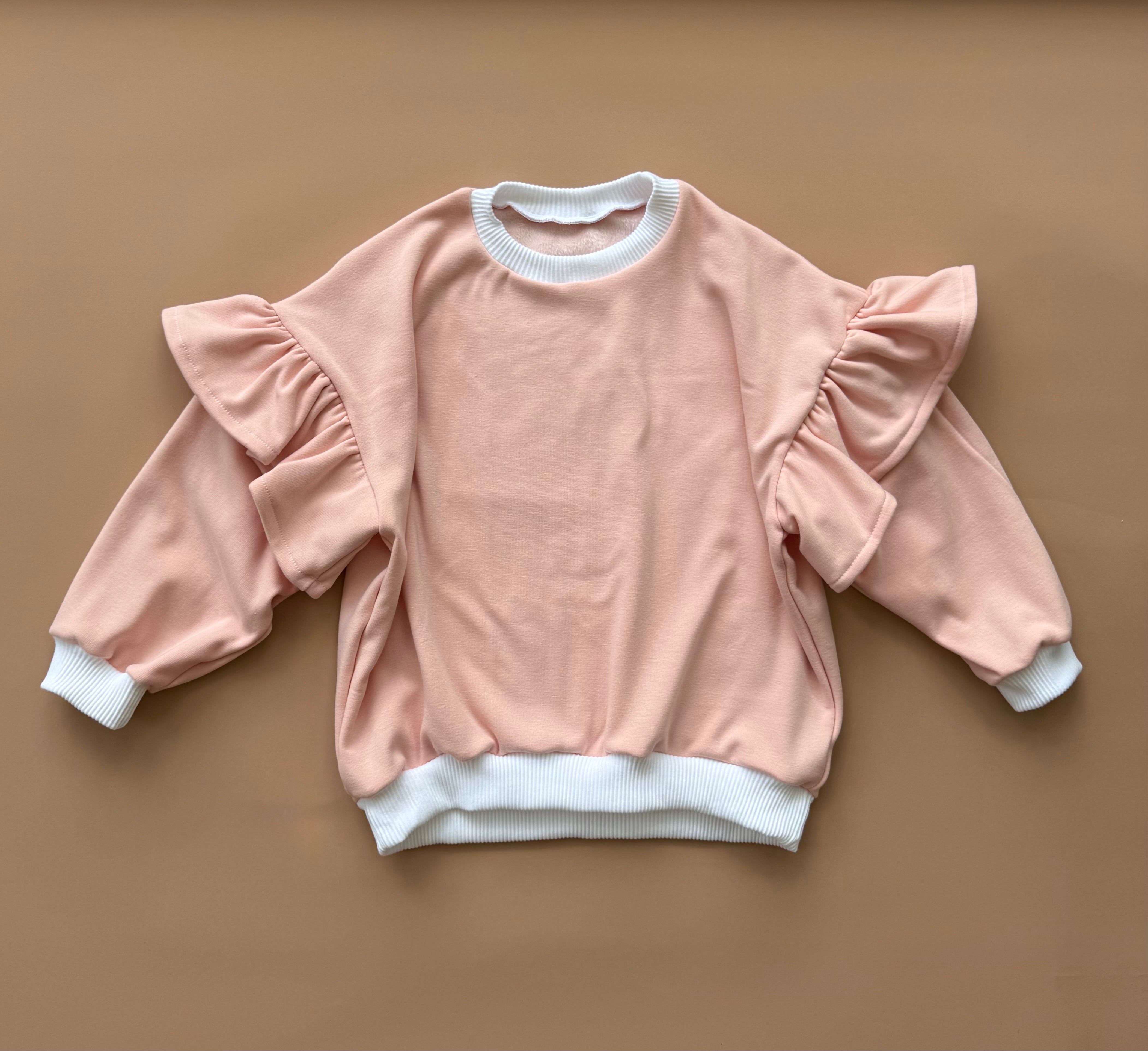 Oversized Frillie Pullover - Peachy