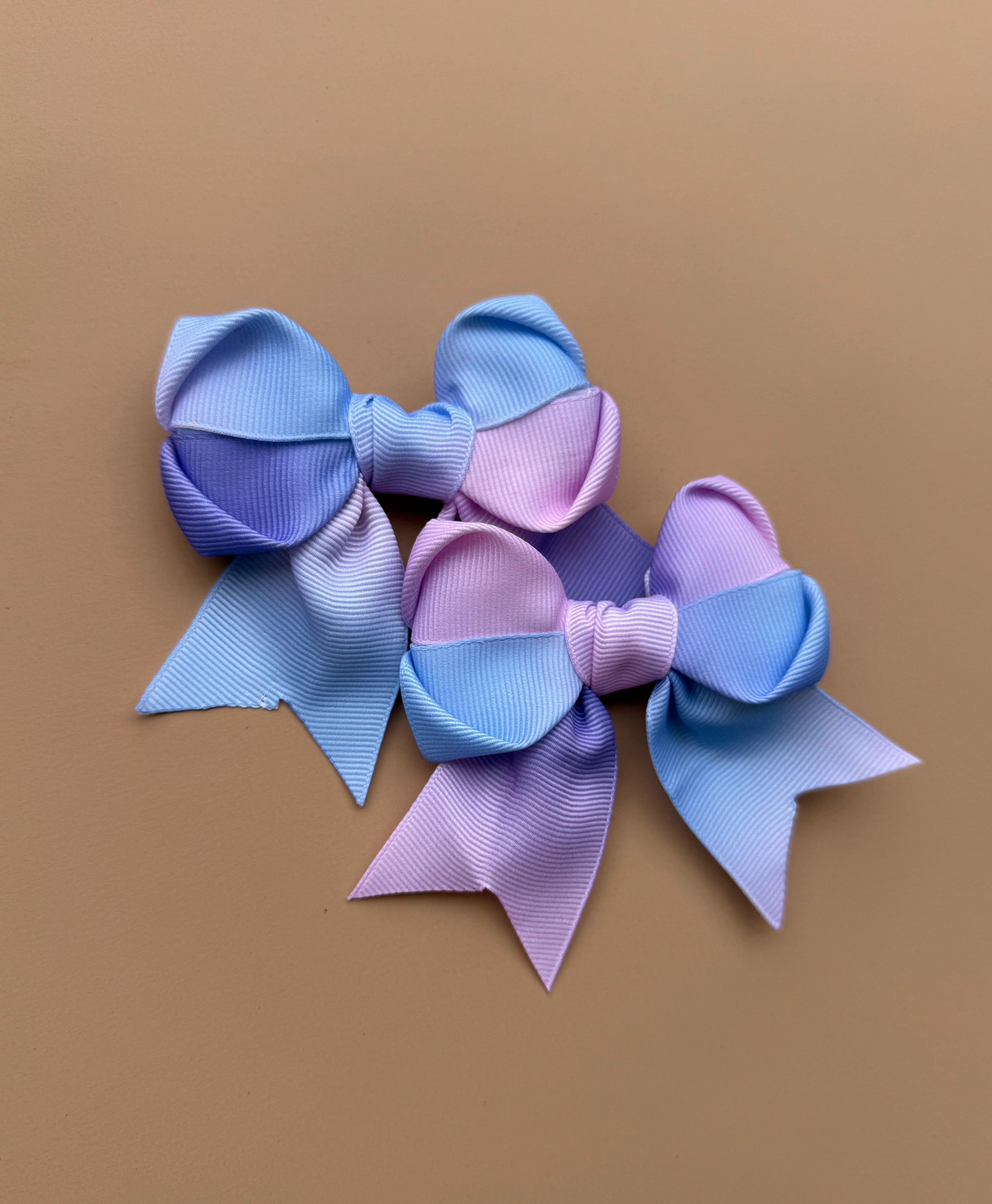 Grosgrain Bow Clips - Blue/Purple Ombre