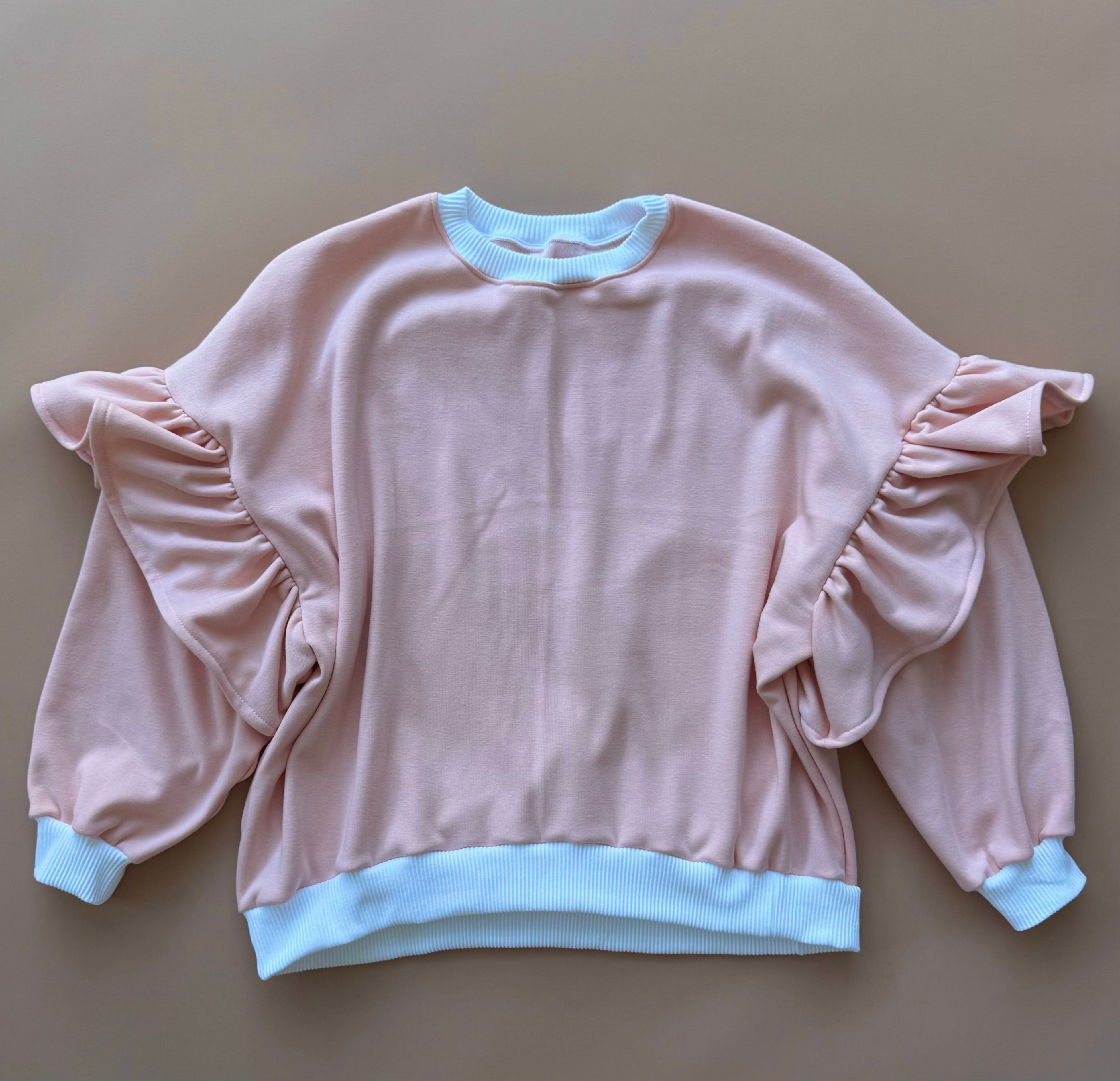MUMMA Oversized Frillie Pullover - Peachy