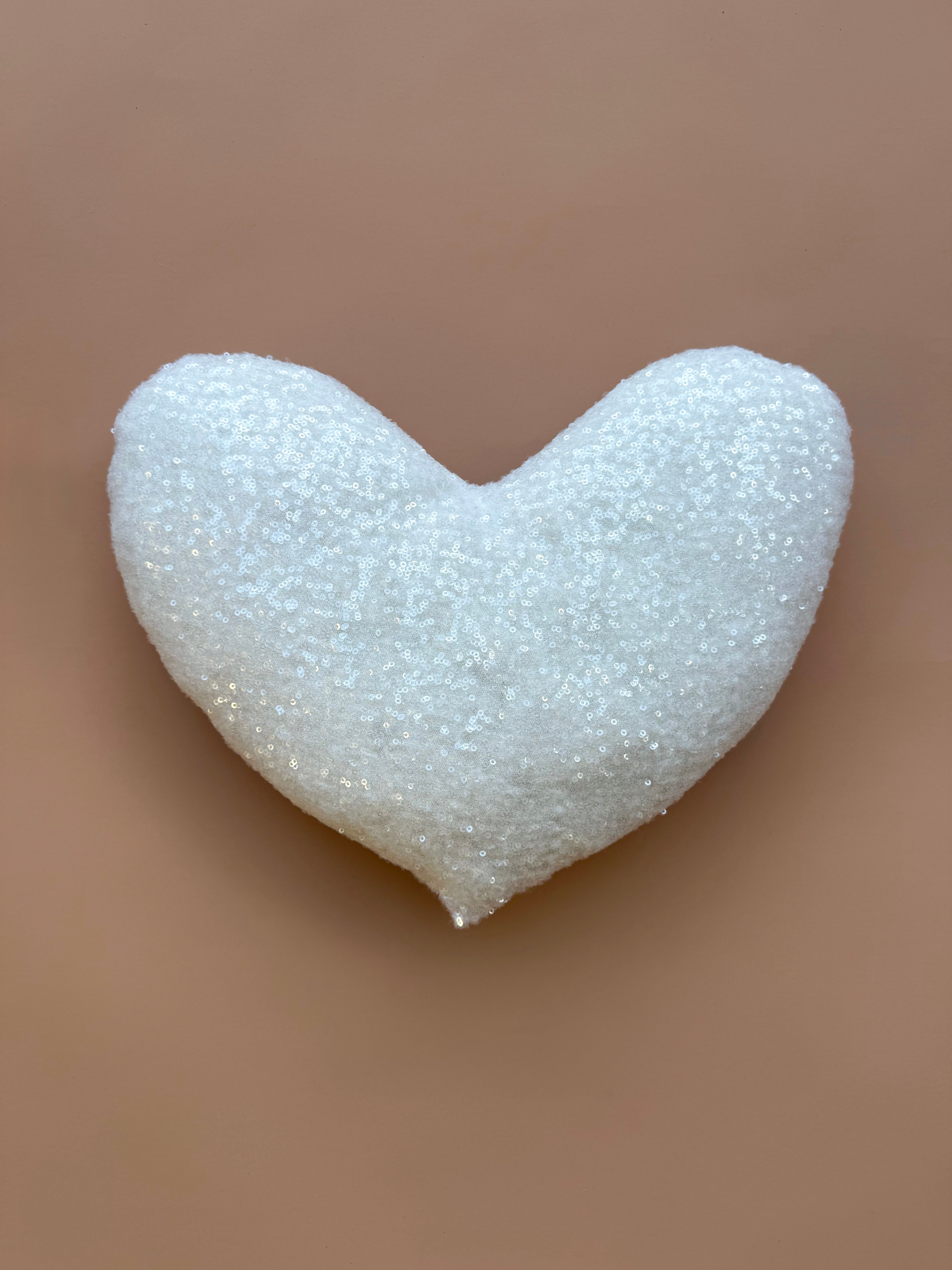 Custom Letter Cushions - White Sequin (Ready Made)