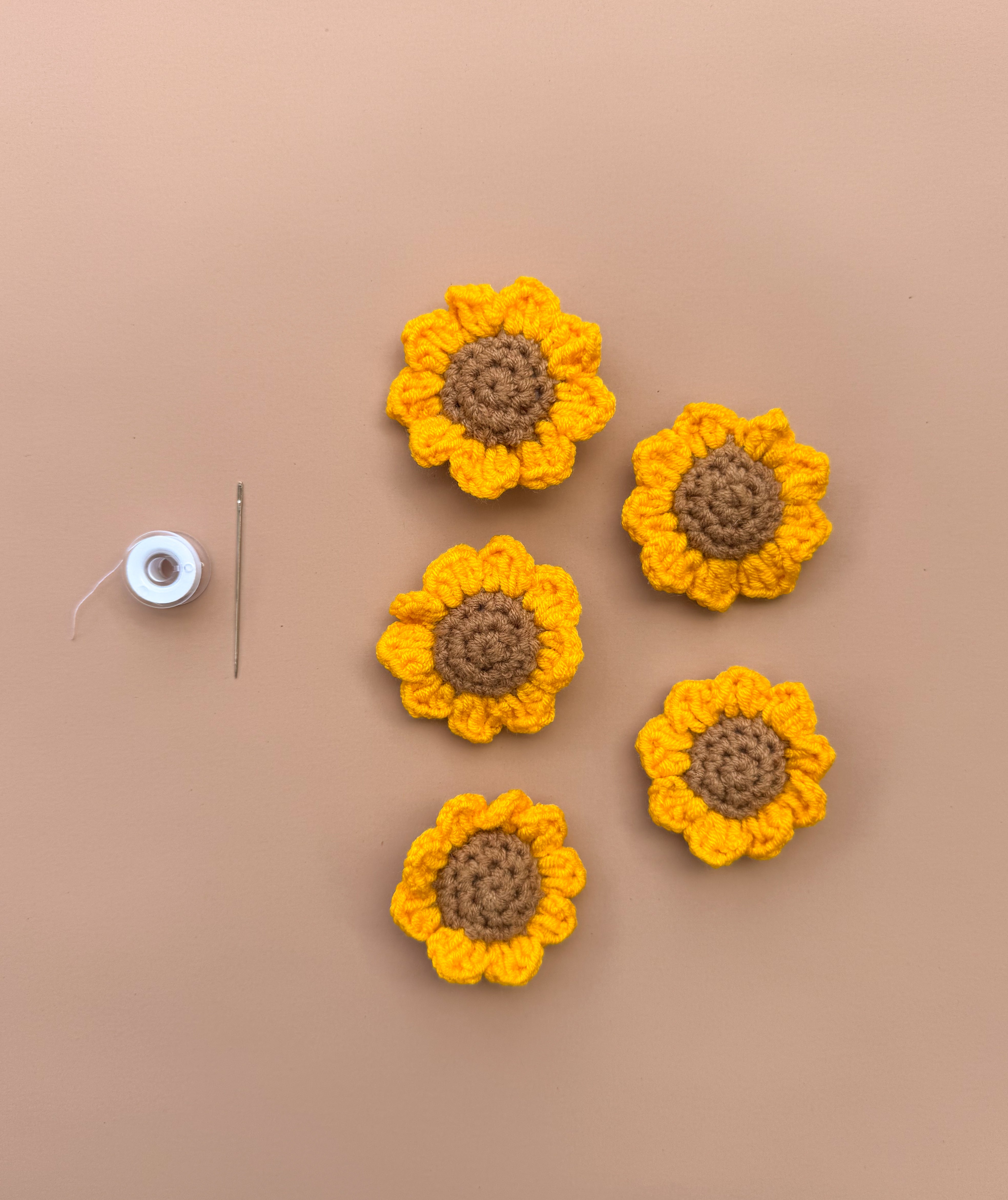 3D Crochet Sunflowers (5 pack)