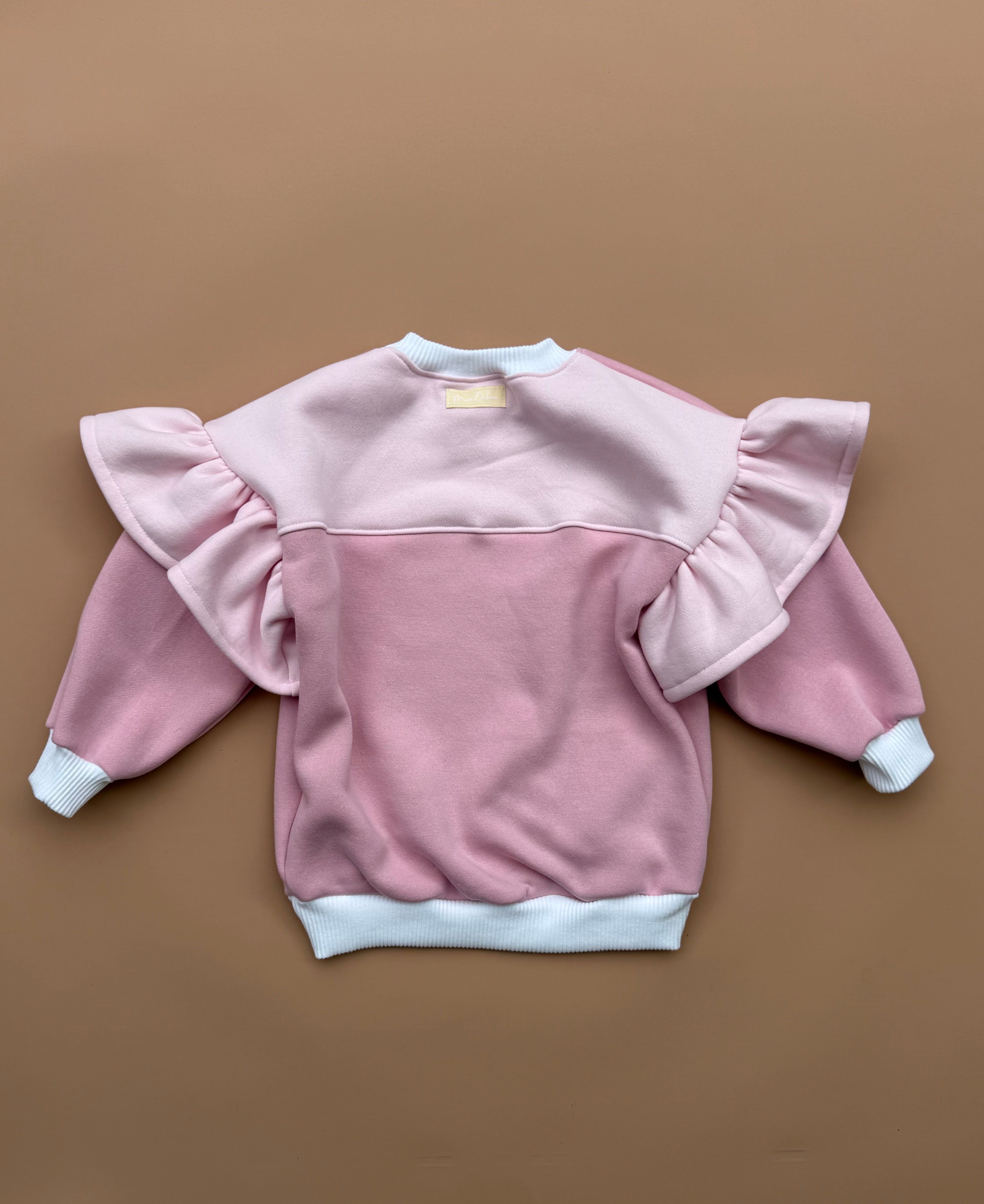 Oversized Frillie Pullover - Pink Splice