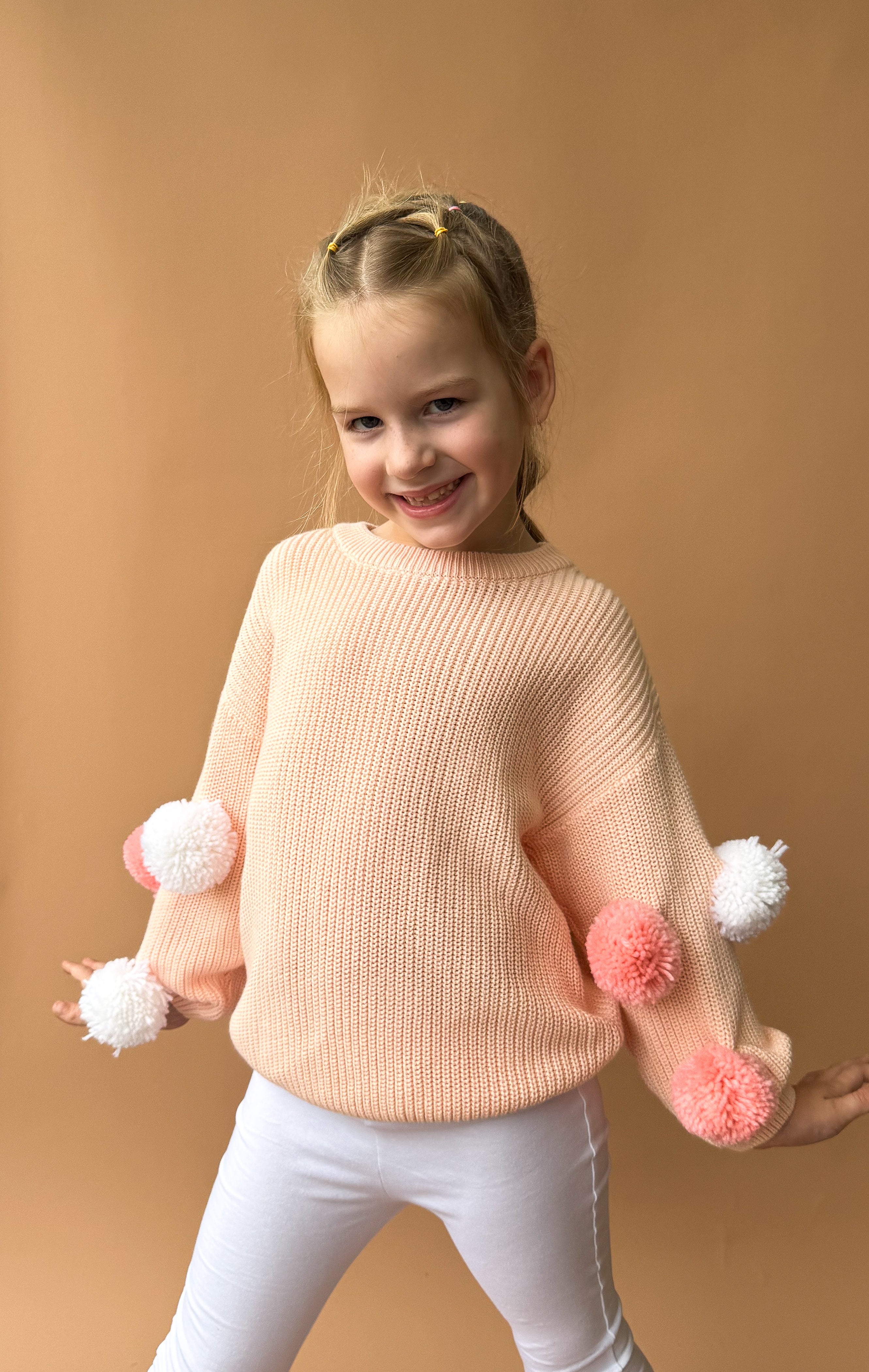 Chunky Knit Sweater - Peach (Decorated)