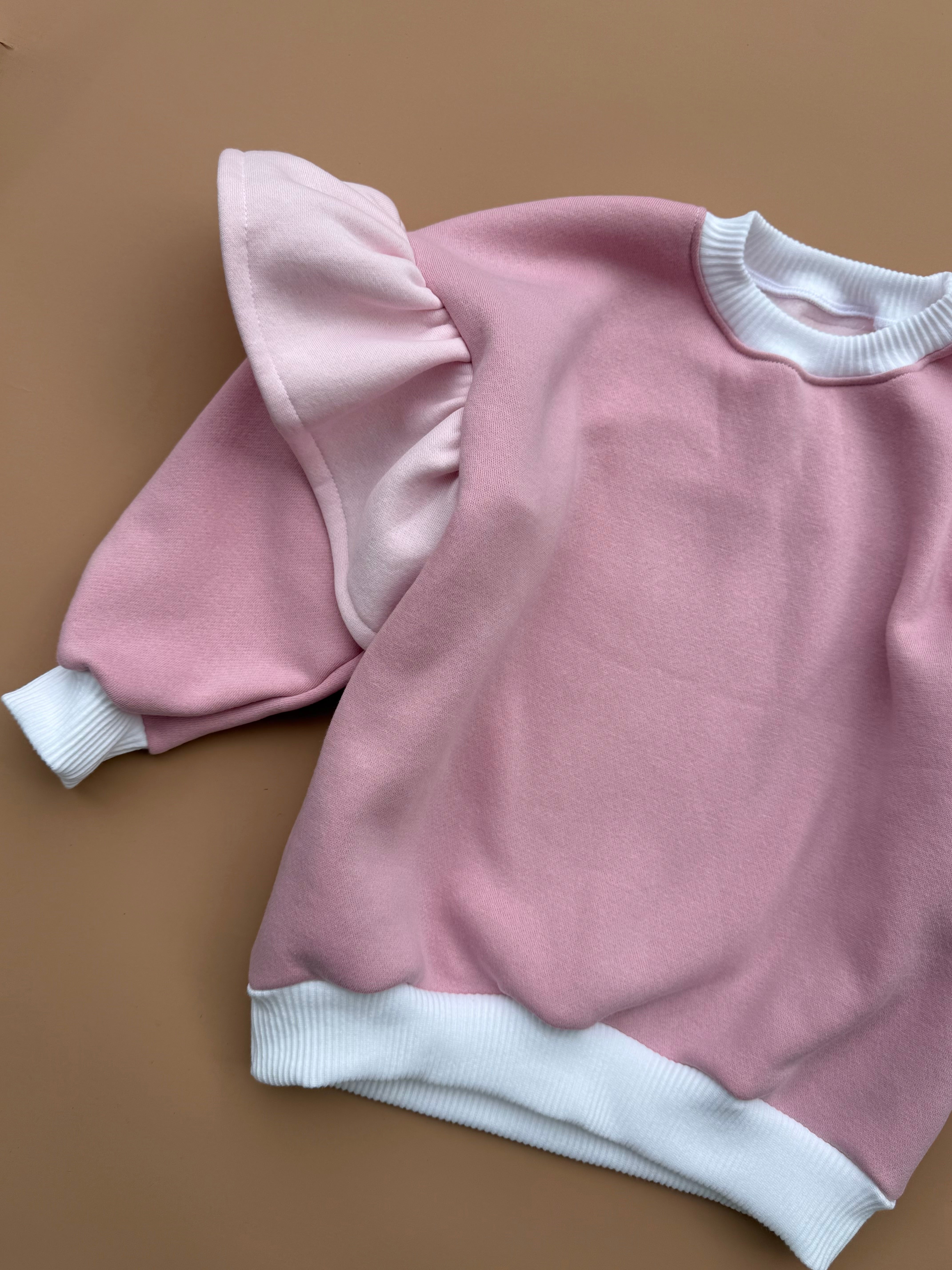 Oversized Frillie Pullover - Pink Splice