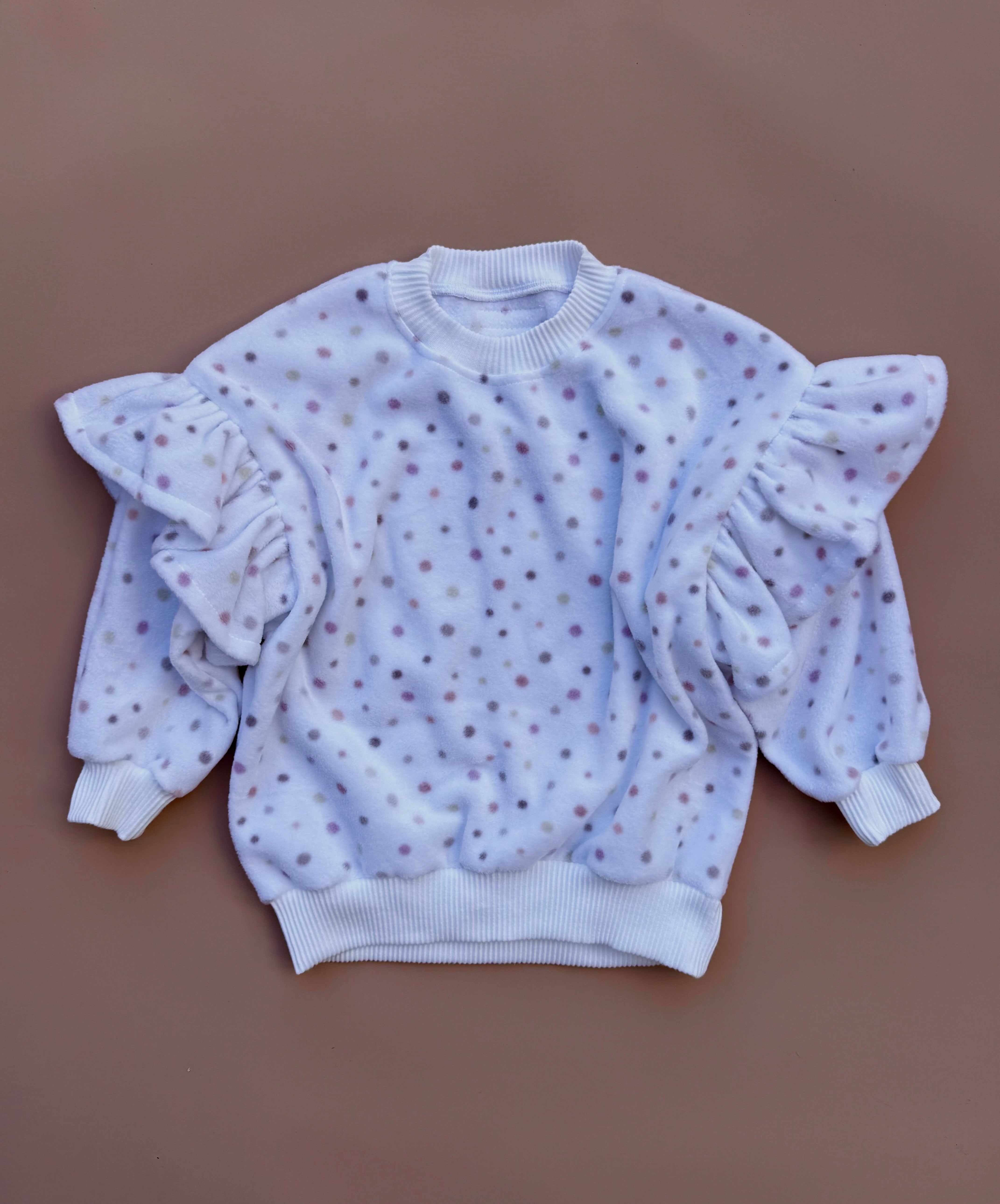 Oversized Frillie Pullover - Spotty Polar Fleece