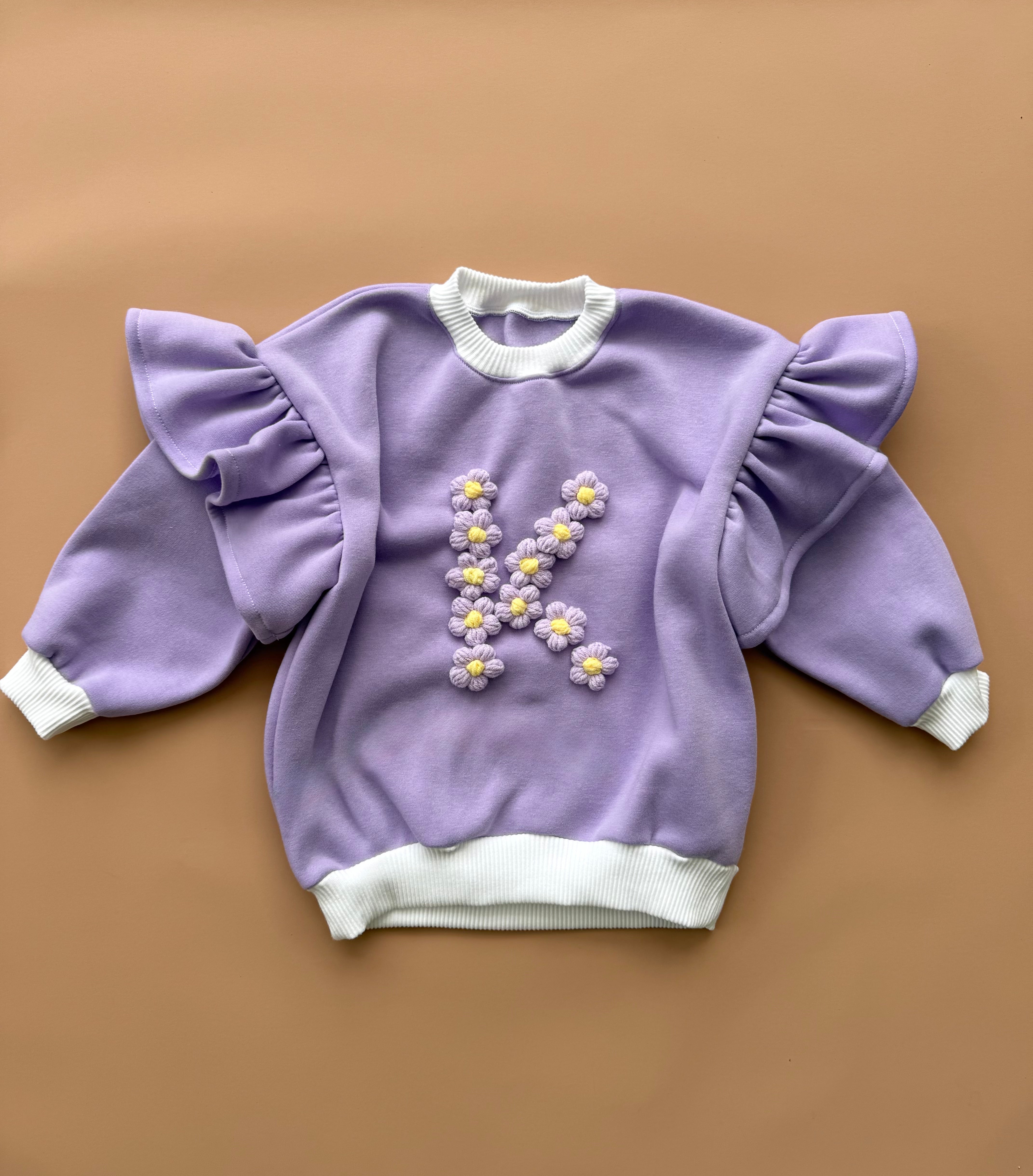 Oversized Frillie Pullover - Purple (Decorated)