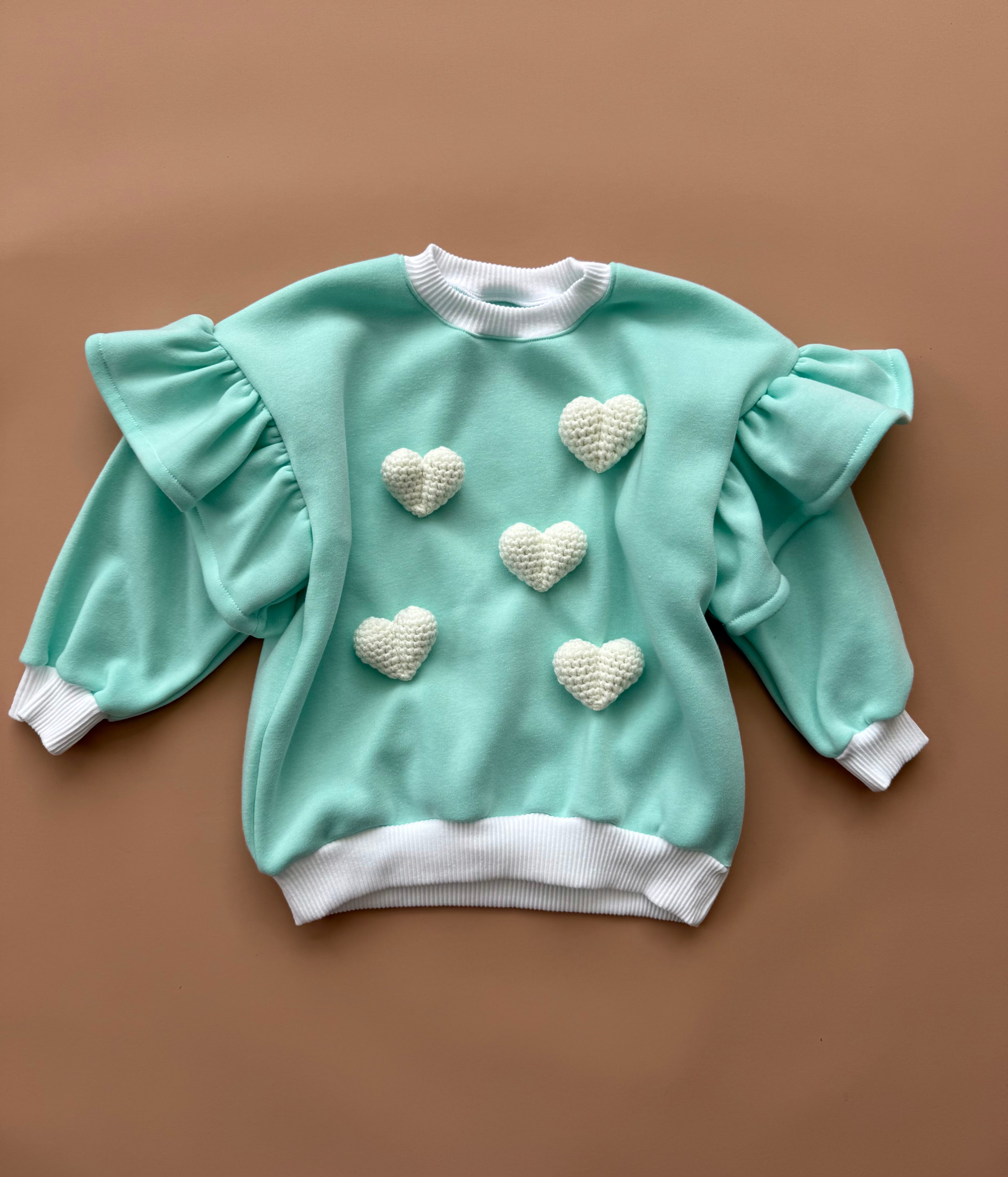 Oversized Frillie Pullover - Mint (Decorated)