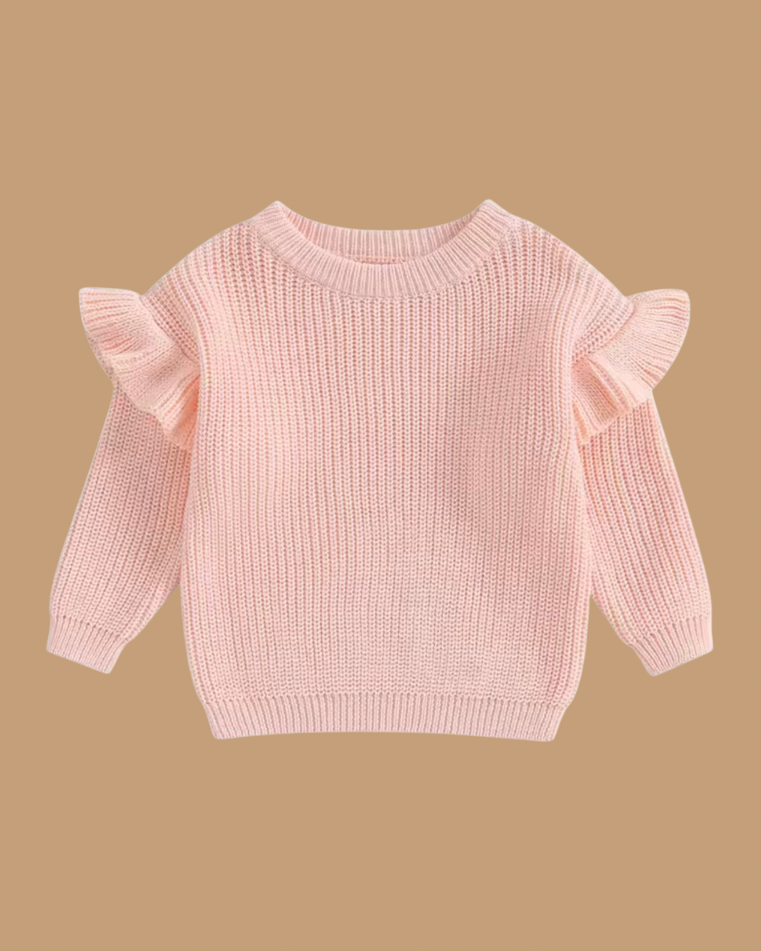 Chunky Knit Frillie Sweater - Peachy