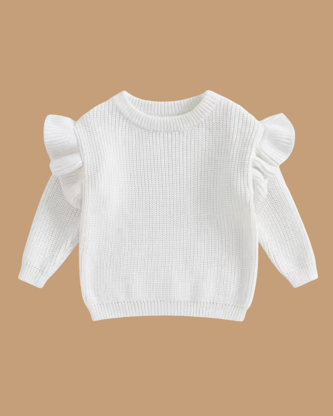 Chunky Knit Frillie Sweater - White