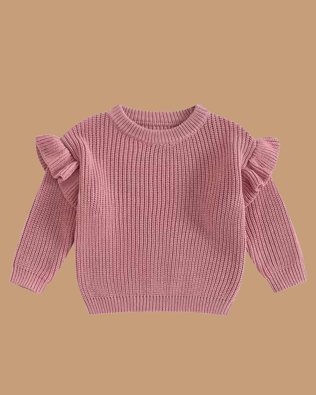 Chunky Knit Frillie Sweater - Rose
