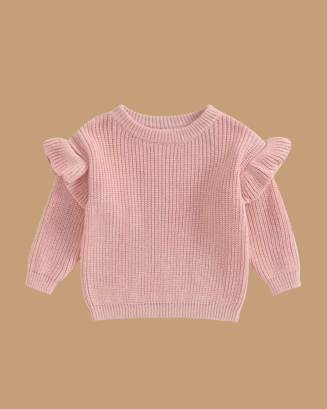Chunky Knit Frillie Sweater - Petal Pink